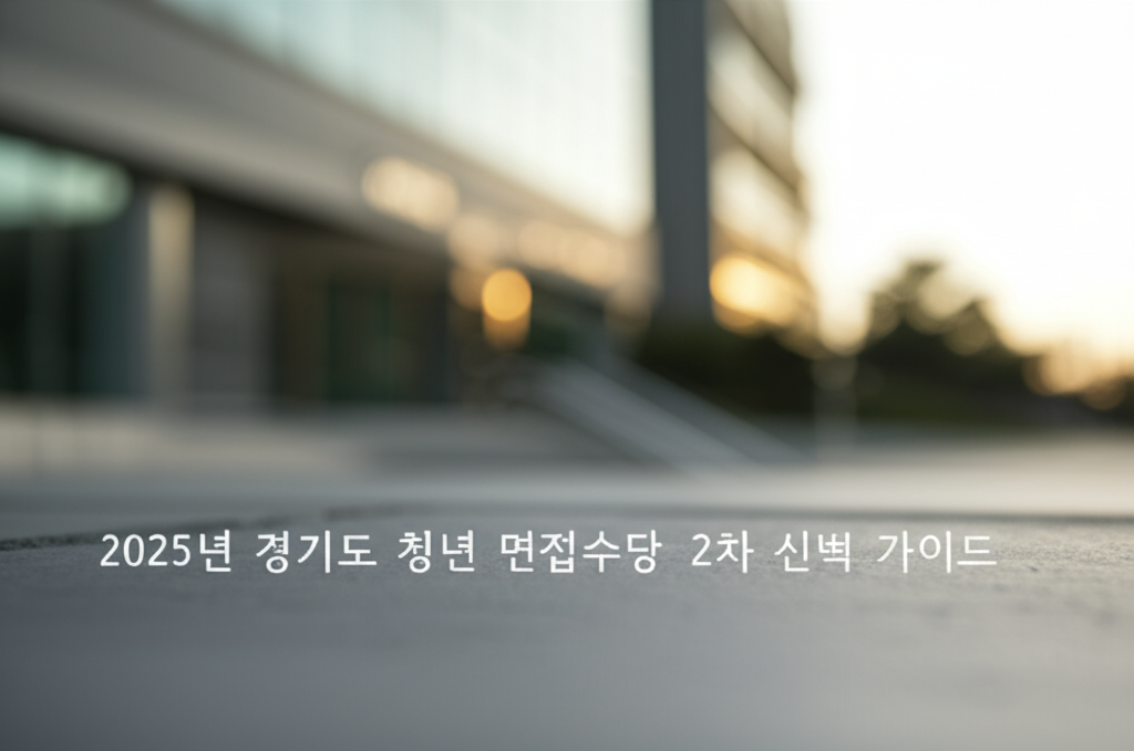 2025년 경기도 청년 면접수당 2차 신청 완벽 가이드