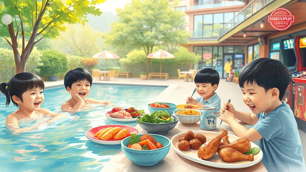 부대시설, 뭐가 있을까? (watercolor 스타일)